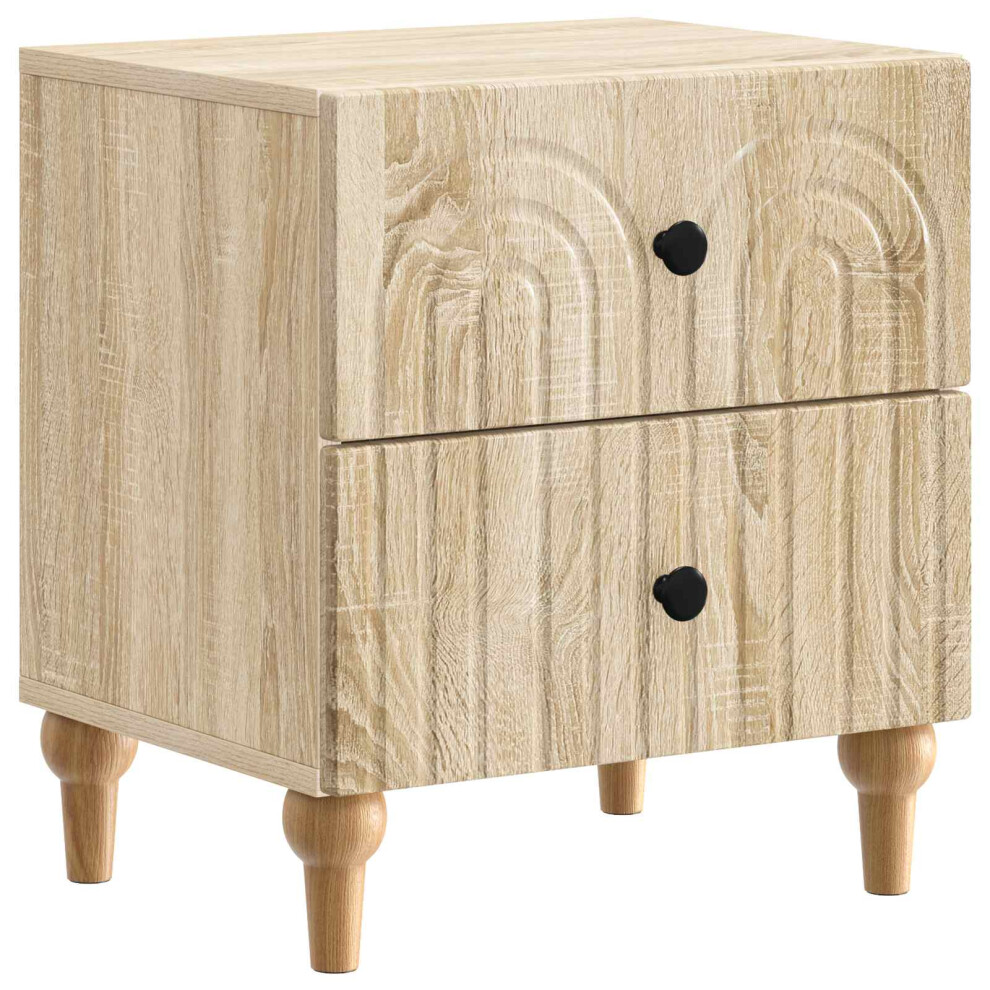 Vidaxl Bedside Cabinet Sonoma Oak 43 X 34.5 X 48 Cm Engineered Wood
