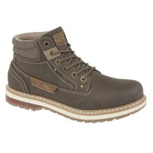(10 UK, Dark Brown) Route 21 Mens 6 Eyelet Ankle Boot