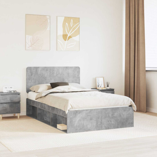 VidaXL vidaXL Bed Frame Concerte Grey 135 x 190 cm Solid Pine Wood