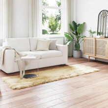 vidaXL Faux Sheepskin Rug TAFALLA Cream 80 x 250 cm Polyester