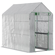 Walk-In Greenhouse 6x4x6ft with 2-Tier Shelves
