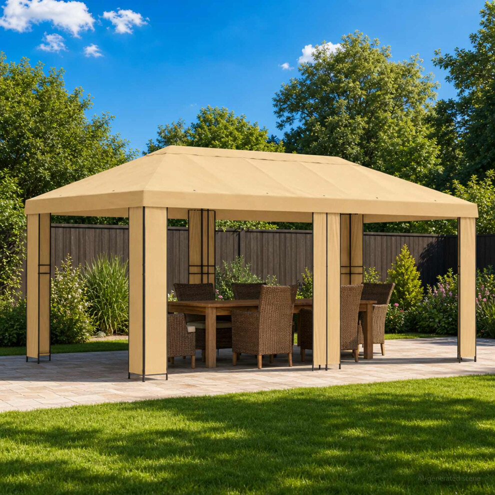Vidaxl Garden Gazebo 6 X 3 M Cream Polyester And Steel 190