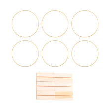 6 PCS 12 Inch Large Metal Floral Hoop Centerpiece for Table, Gold Wreath Ring with 6 PCS Wood Holder Stands, Hoop Rings