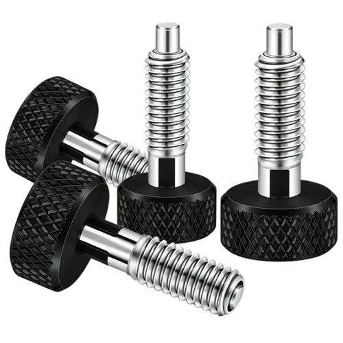 1 Set of M6 Knurled Handle Quick-Release Pins -Retractable Spring Plunger Quick-Release Locking Pins (2 Large + 2 Small) 1