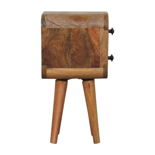 Solid Wood Curved Bedside Table, 20*20*40cm 2