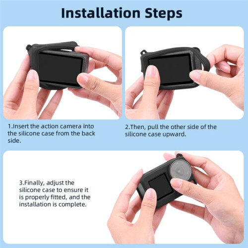 Protective Cover for  Action 5 Pro/Action 4/3 Camera Accessories Full Protector Case with Lanyard Scratch-Proof Cap B 2