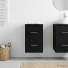 vidaXL Bathroom Cabinet In-between Black Oak 30 x 35 x 50 cm