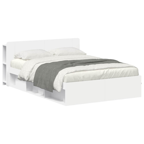 VidaXL vidaXL Bed Frame with Storage White 150 x 200 cm Engineered Wood 2