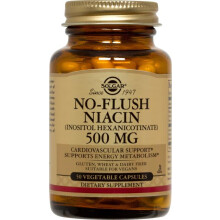 Solgar No-Flush Niacin 500 mg (Vitamin B3) Vegetable Capsules, 50