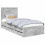 VidaXL vidaXL Bed Frame with Drawer Concrete Grey 75 x 190 cm Engineer Wood 4