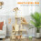 PawHut 134cm Multi-Level Cat Tree – Beige 4