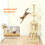 PawHut 134cm Multi-Level Cat Tree – Beige 6
