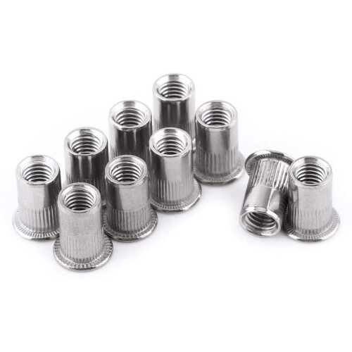 30 Pcs Flat  Blind Rivet Nuts Stainless Steel Metric Thread Insert Nut Nutsert Screw Blind Rivet Nut Set (M6) 2