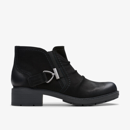 Clarks (Standard, 4.5 (Adults')) Hearth Clara Black Nubuck
