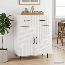 vidaXL Sideboard High Gloss White 66 x 34.5 x 89.5 cm Engineered Wood