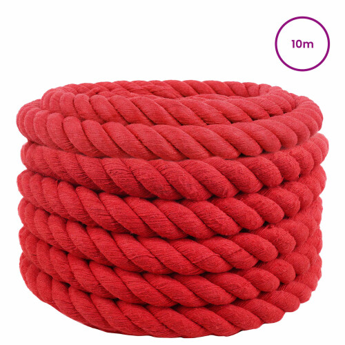 VidaXL vidaXL Baumwollseil 36 mm 10 m Rot 100% Baumwolle 1