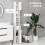 180cm Slim White Bathroom Cabinet with Drawer 4