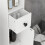 180cm Slim White Bathroom Cabinet with Drawer 7