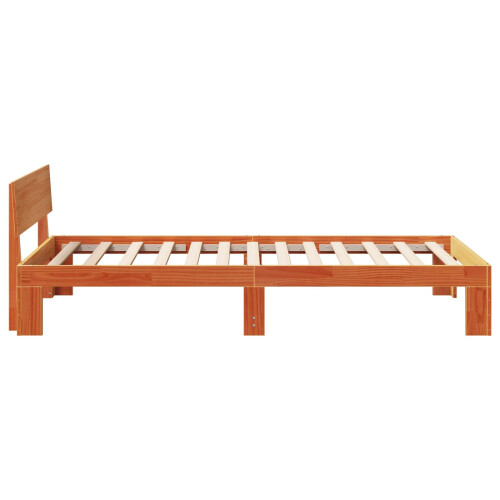 VidaXL vidaXL Bed Frame with Headboard Wax Brown 90 x 200 cm Solid Pine Wood 2