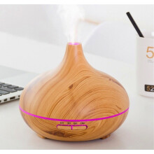 Aroma Diffuser 500ml Ultrasonic Humidifier compatible Essential Oils with 7 LED Lights, Timer Settings compatible Bedroom Office Yoga Spa Light Wood
