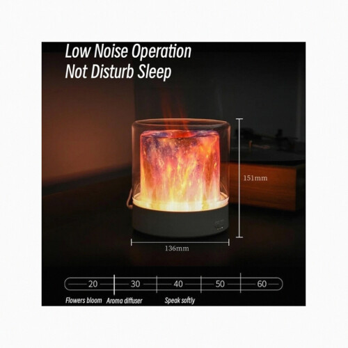 Colorful Light Flame Aromatherapy Humidifier Home Ambient Light Desktop Fragrance Diffuser(White)_Special Gift 2