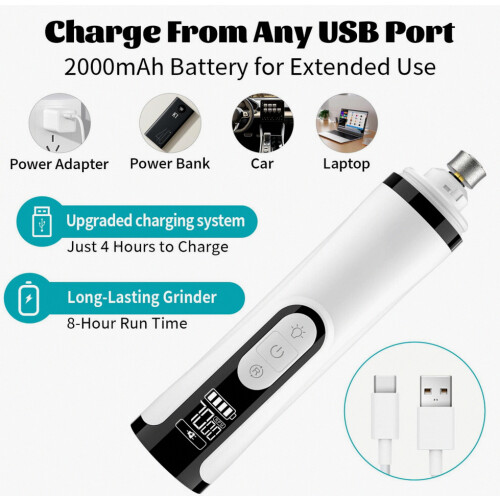 Τροχός νυχιών σκύλου Heusom Silent Groom Pro, 3 ταχυτήτων, USB_Ειδικό δώρο 1