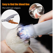 (01) Professionele nagelschaar voor huisdieren, geschikt voor honden en katten, nagel- en teenschaar met LED-verlichting, nageltrimmer, dierenbenodig