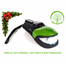 Kurbelbare LED-Taschenlampe mit rutschfester Oberfläche und Handschlaufe – Besonderes Geschenk