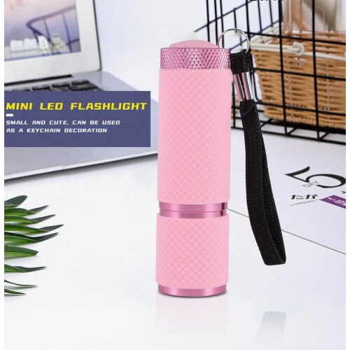 Outdoor Mini Pink Rubber Coated 9-LED Flashlight Torch_Special Gift 1