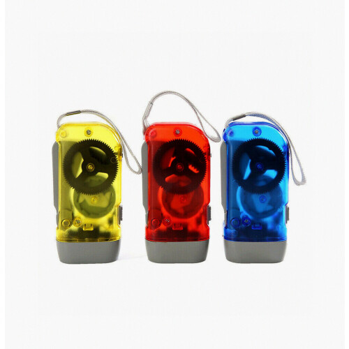 (Red) Hand Pressing 3 LED Crank Power Dynamo Wind Up Flashlight Torch Night Lamp Light_Special Gift 1