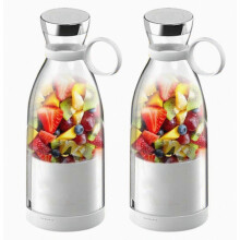 2x Draagbare sapblender met oplaadbare sapbeker, reisbeker en deksel, compatibel met 420 ml sap voor het maken van sap en smoothies. Een speciaal cad