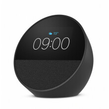 Echo Spot (newest gen), Smart alarm clock with vibrant sound, Black, with Alexa+ Early Access_Special Gift