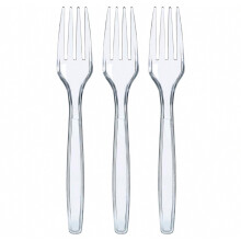 Couverts jetables en plastique transparent épais, sans BPA, lot de 100, compatibles avec les fêtes et événements - Idée cadeau spéciale
