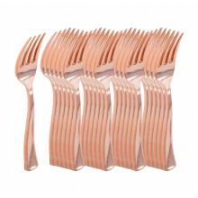 (rose gold, compatiblek) Yhsqv-25pcs Plastic Spoon Cutlery Set Minimalist Disposable Tableware Set Dinnerware Set compatible Party_Special Gift
