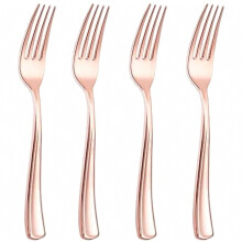 Ensemble de 200 couverts jetables en or rose - Cadeau spécial