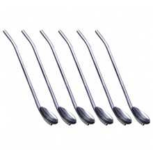 6 Pcs/Pack Stainless Straw Steel Straws Snow Cone Spoon_Special Gift