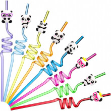Reusable Plastic Straws, Crazy Loop Straws Unique Design Bright Colors compatible Birthday Party Supplies_Special Gift