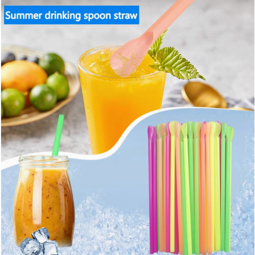 1000pcs Snow Cone Spoon Straw, Plastic Disposable Drinking Straws_Special Gift 2