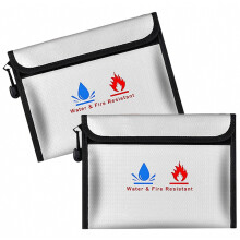 2-Pack Fireproof and Waterproof Document Bag - 9" X 7" Large Safe Bag compatible Documents, Cash, Files with Zipper_Special Gift