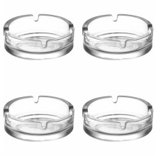 Grand cendrier en verre. Modèle empilable Cigarette Grove. (Lot de 4) - Cadeau spécial