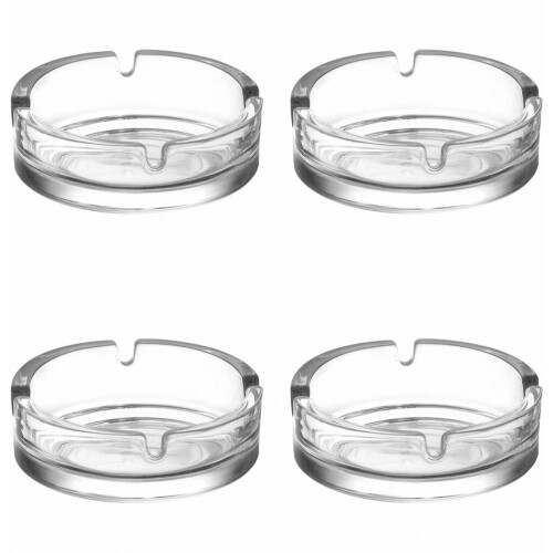 Large Glass Ashtray. Cigarette Grove Stackable. (Set of 4)_Special Gift