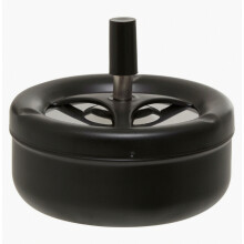 Posacenere girevole grande Premier Housewares con coperchio / Posacenere nero per esterni compatibile con posacenere per sigarette con finitura opaca