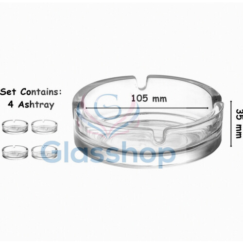 Large Glass Ashtray. Cigarette Grove Stackable. (Set of 4)_Special Gift 2