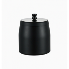Cendrier d'extérieur avec couvercle - Plateau à cigarettes coupe-vent en acier inoxydable noir - Cadeau spécial