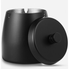 Cendrier avec couvercle, coupe-vent, compatible intérieur/extérieur, en métal, anti-odeurs, idéal pour jardin, bar ou balcon.