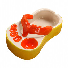 Cendrier en céramique à 5 compartiments et design original en forme de tong_Cadeau spécial