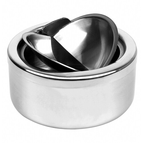 Metal Ashtray Round Cigarette Smoking Ash Tray Rotating Lid Windproof_Special Gift