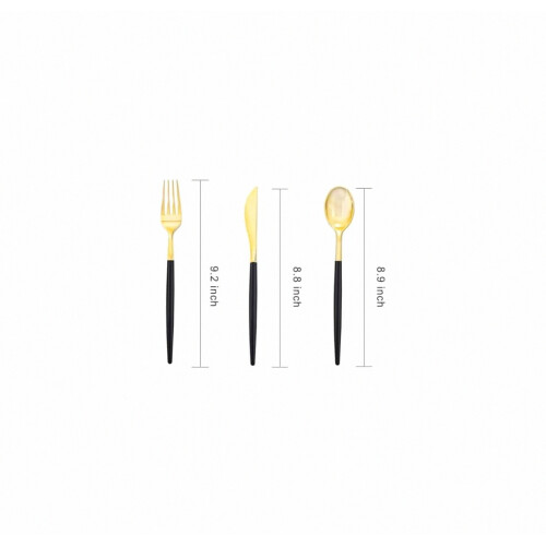 Ensemble de 96 couverts jetables dorés – compatibles, cuillères, cadeau spécial 1