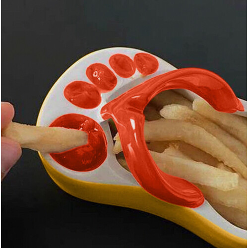 Ceramic ashtray with 5 compartments and flip-flop design_Special Gift 2