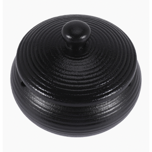 Ceramic Ashtray with Windproof Lid compatible Indoor Outdoor Use -Black_Special Gift 2